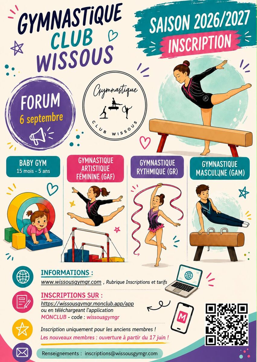 Ouverture des inscriptions Saison 2026/2027