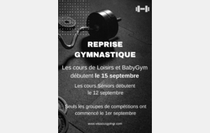 Information - Dates Reprise Gymnastique