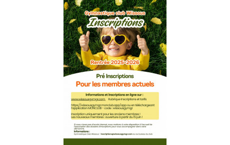 Pré Inscription Saison 2025-2026
